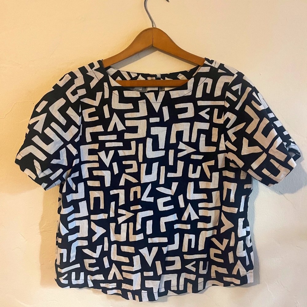 The Odells Regina Shirt in Black Multi Size Medium Anthrpology